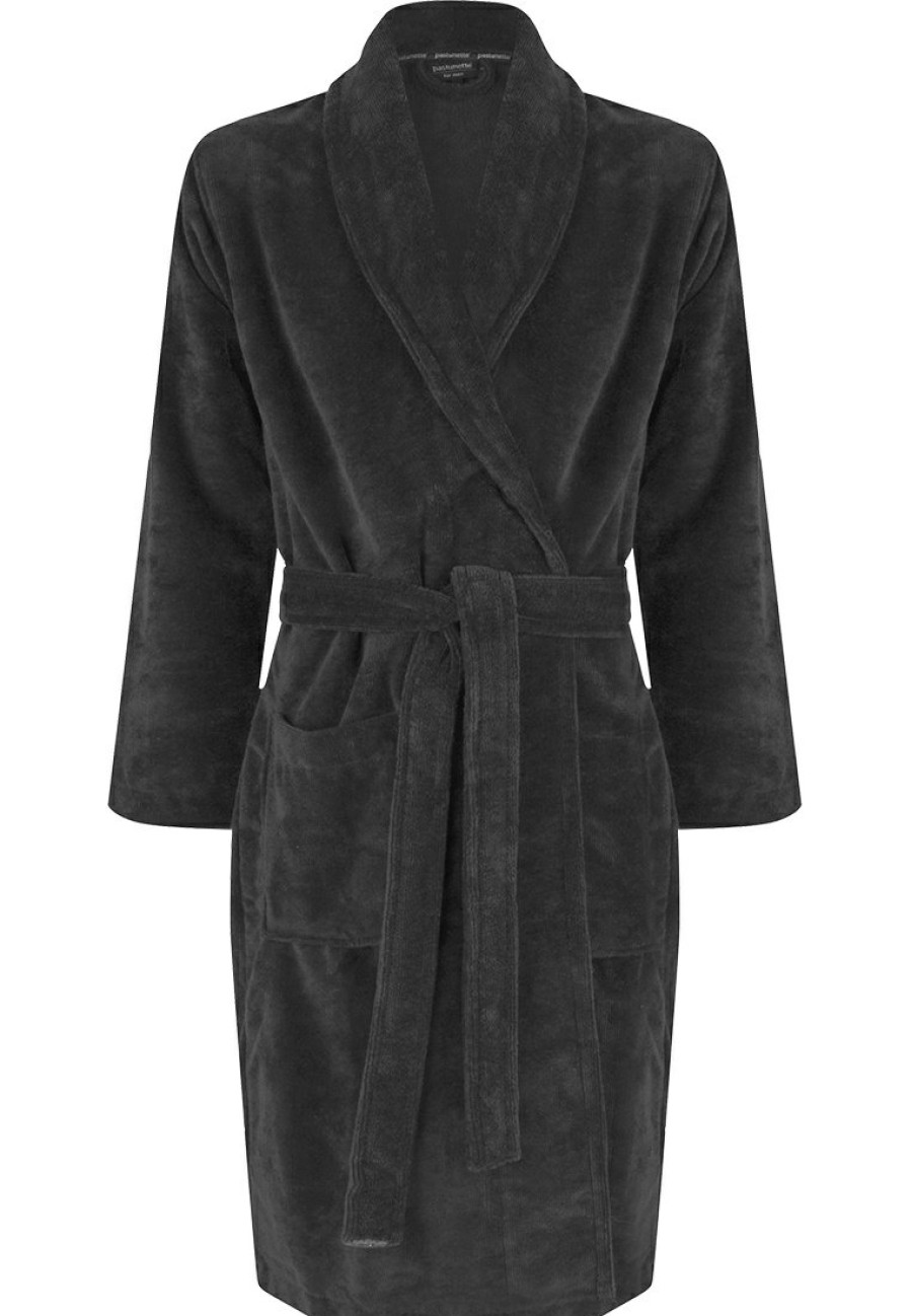 Pastunette for Men Bathrobes | Pastunette For Men Grey Men'S Wrap-Over Morninggown