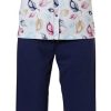 Pastunette Pyjamas | Pastunette Ladies Full Button Cotton Pyjama Set 'Peacock Feathers'