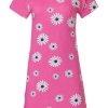 Rebelle Nightshirts | Rebelle Short Sleeve Cotton Nightdress 'Pretty In Pink Daisy'