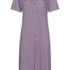 Pastunette Deluxe Nightshirts | Pastunette Deluxe Ladies Short Sleeve Cotton-Modal Longer Length Luxury Nightdress With Buttons 'Semi Circle Dots'