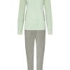 Pastunette Pyjamas | Pastunette Ladies Soft Velvet Home Lounge Suit 'Home Comfort Green'