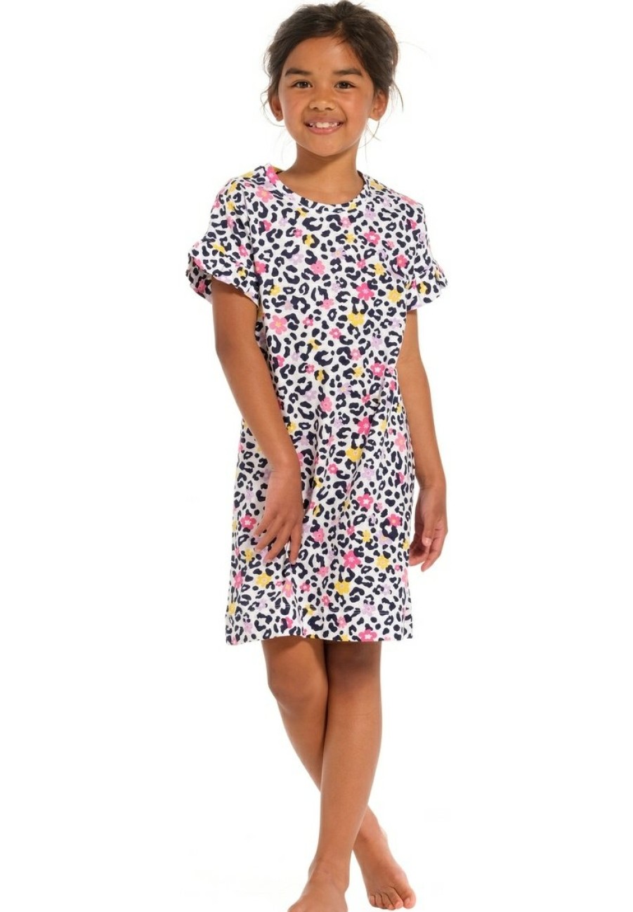 Rebelle Girls Nightshirts | Rebelle Girls Girls Short Sleeve Organic Cotton Nightdress 'Hidden Chic Flower'