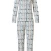 Pastunette Pyjamas | Pastunette Full Button French Terry Pyjama 'Mysterious Circles & Checks'