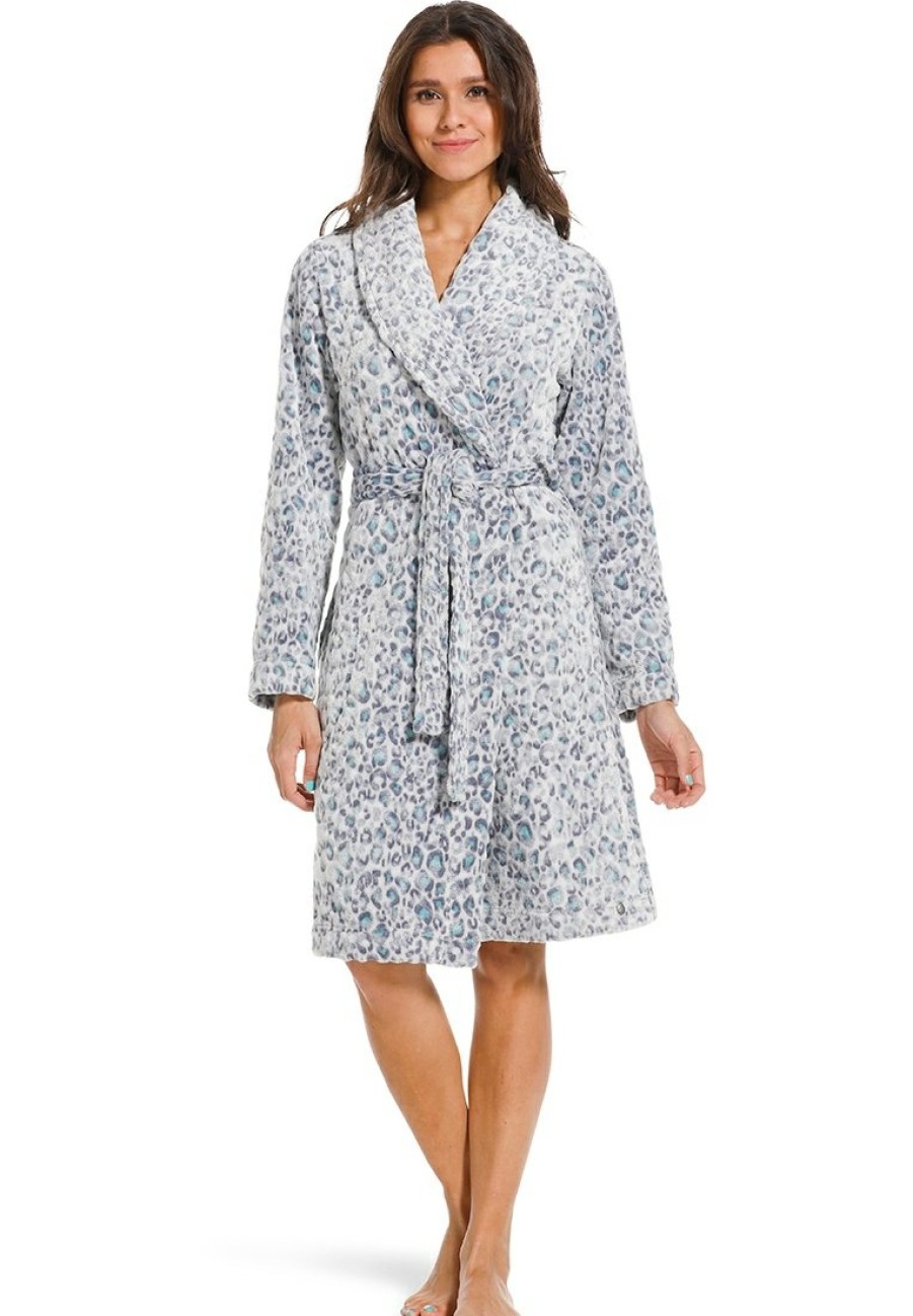 Rebelle Bathrobes | Rebelle Soft Fleece Wrap-Over Morninggown 'Pretty Paws Chic Animal'