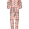 Rebelle Pyjamas | Rebelle Long Sleeve Full Button Woven Cotton Pyjama 'Peachy Orange Check'