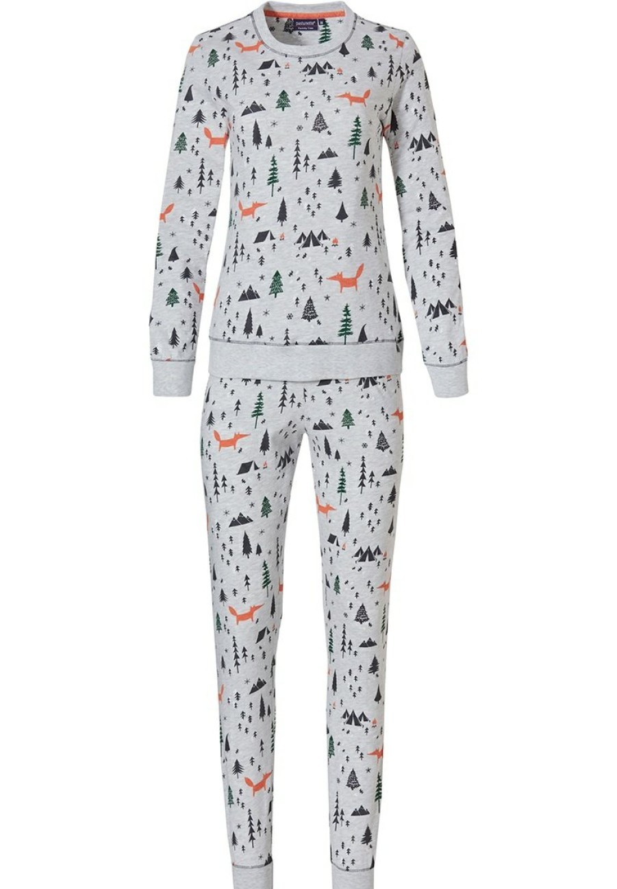 Pastunette Pyjamas | Pastunette Ladies Pyjama With Cuffs 'Foxy Family, Winter Wonderland'