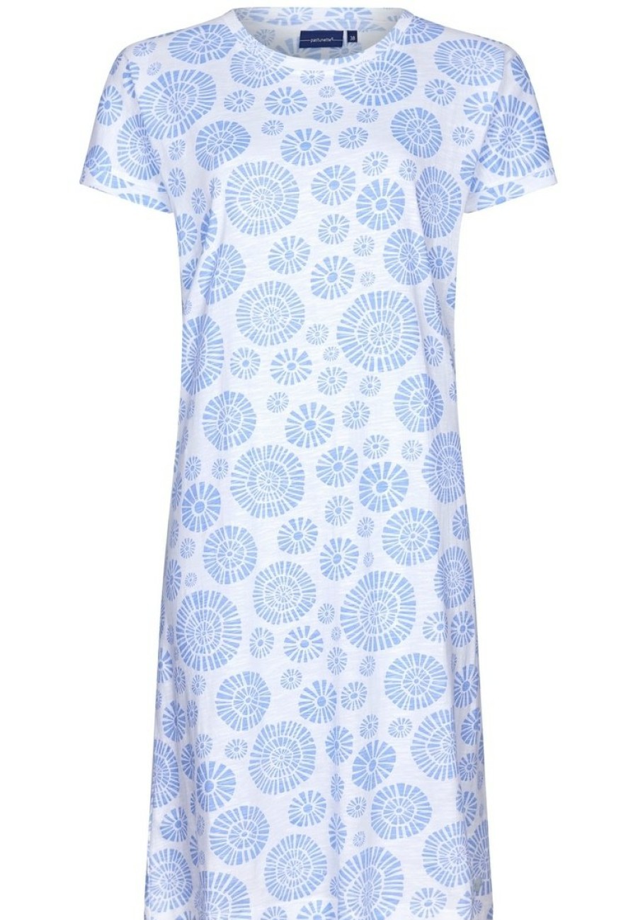 Pastunette Nightshirts | Pastunette Ladies Short Sleeve Organic Cotton Nightdress 'Abstract Daisy Flower'