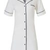 Pastunette Deluxe Nightshirts | Pastunette Deluxe Short Sleeve Full Button Ladies Nightdress 'Satin Soft Luxury'