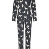 Rebelle Pyjamas | Rebelle Dark Grey Long Sleeve Ladies Cotton Pyjama 'Little Dotty Ally Alpaca'