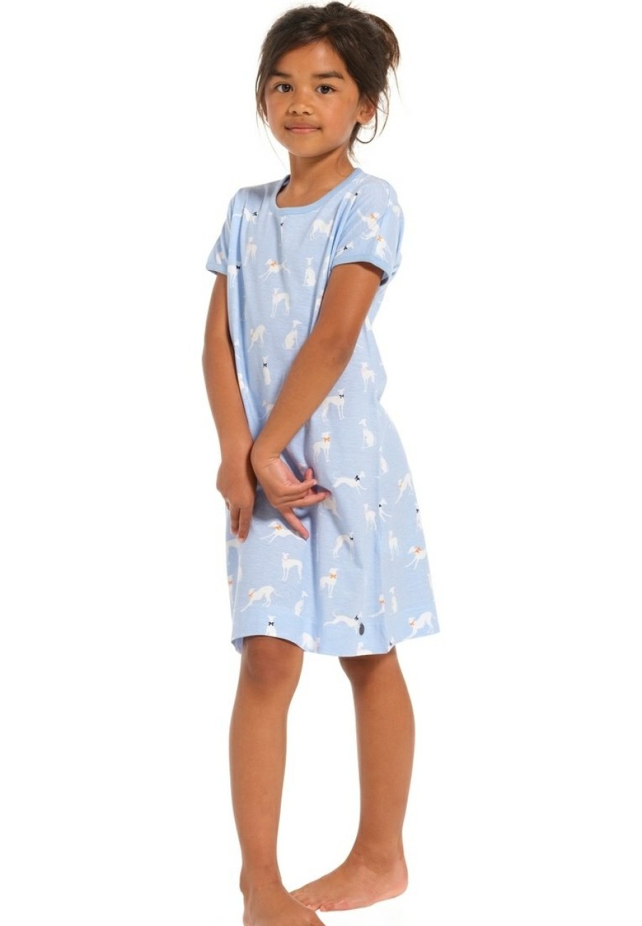 Rebelle Girls Nightshirts | Rebelle Girls Girls Short Sleeve Cotton Nightdress 'Hound Dog