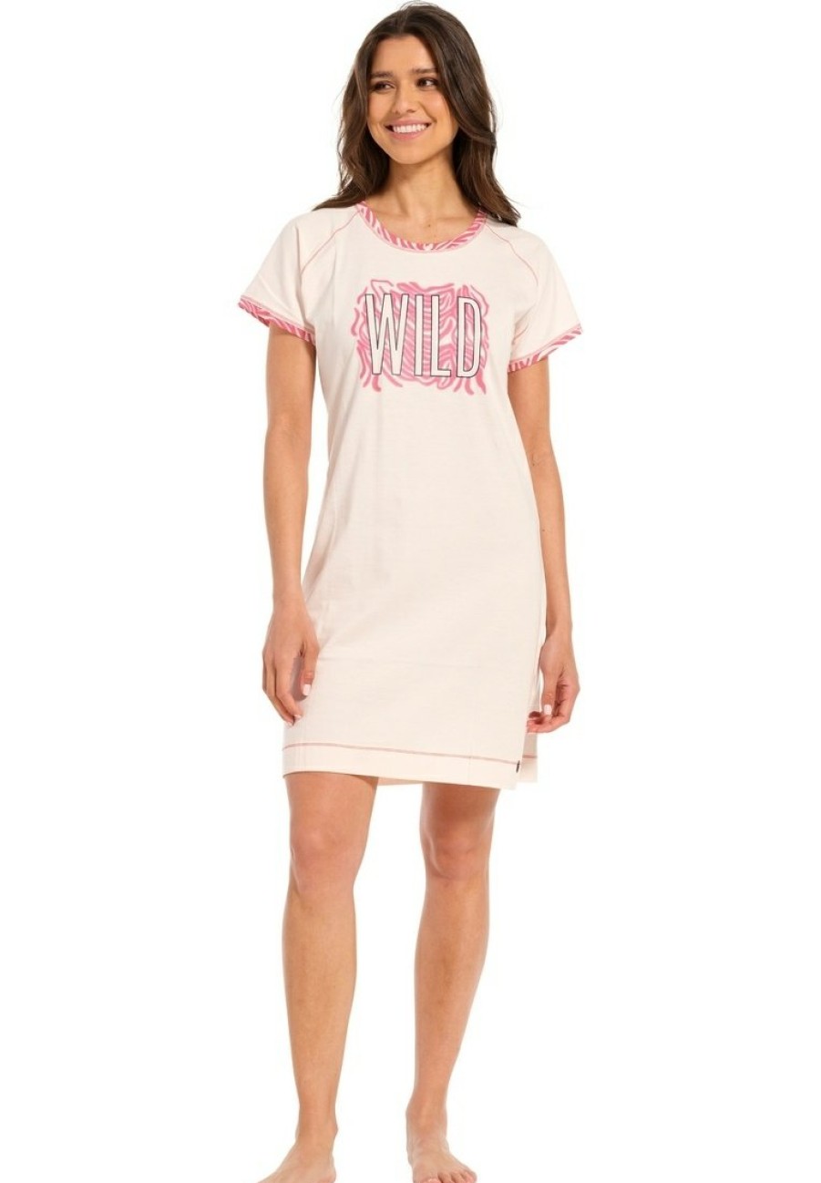 Rebelle Nightshirts | Rebelle Ladies Short Sleeve Cotton Single Jersey Nightdress 'Just Wild'