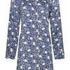 Pastunette Deluxe Nightshirts | Pastunette Deluxe Ladies Long Sleeve Full Button Nightdress 'Pretty Petunia Flower'