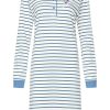 Pastunette Nightshirts | Pastunette Ladies Striped Cotton Nightdress With Buttons 'Pretty Jewel Flower'