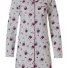 Pastunette Nightshirts | Pastunette Full Button Cotton Nightdress 'Striped Floral Beauty'