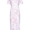 Pastunette Pyjamas | Pastunette Ladies Short Sleeve Full Button Organic Cotton Pyjama Set 'Outdoor Life Pink'