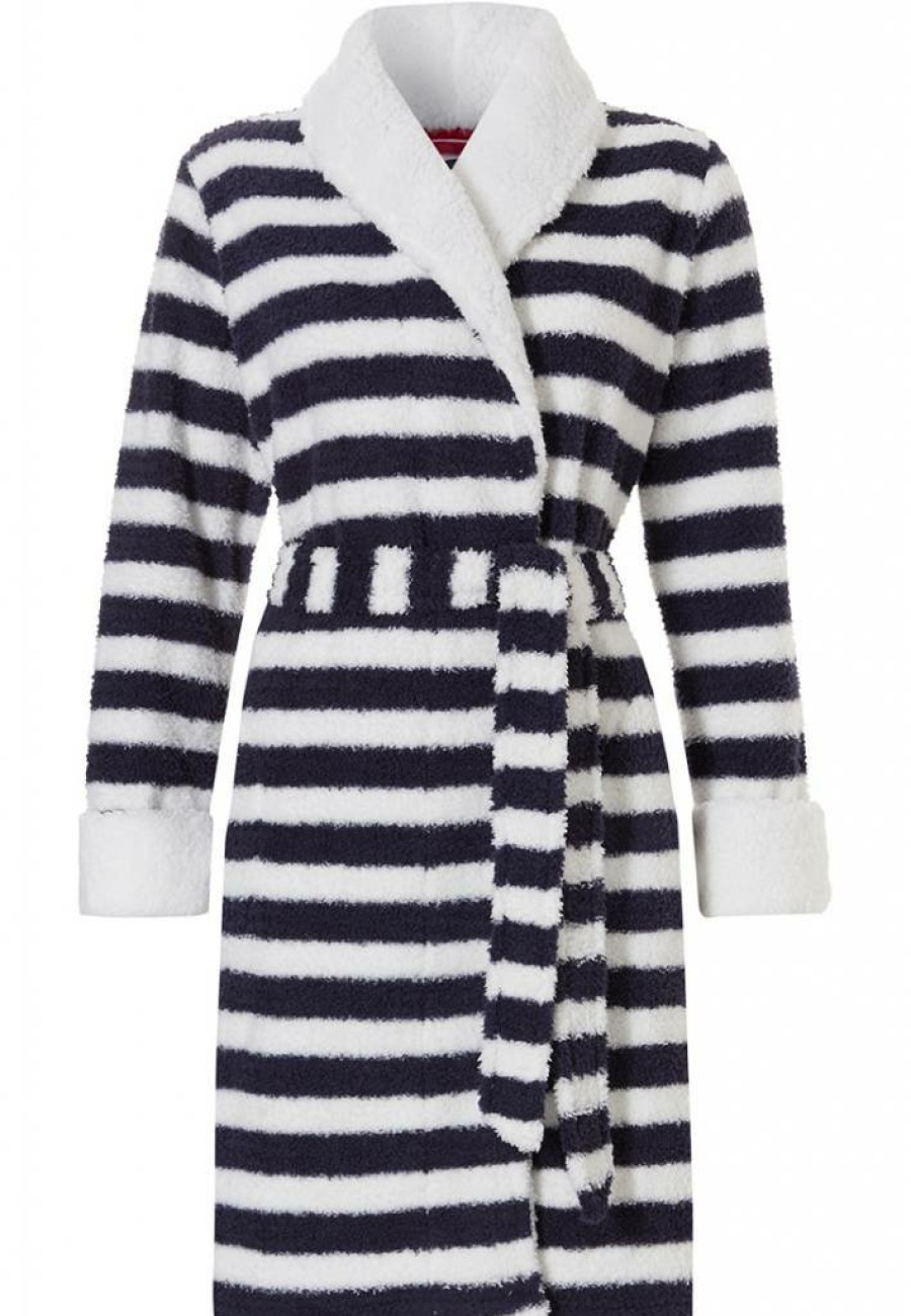 Pastunette Bathrobes | Pastunette Coral Fleece Morninggown 'Sailor Stripes'