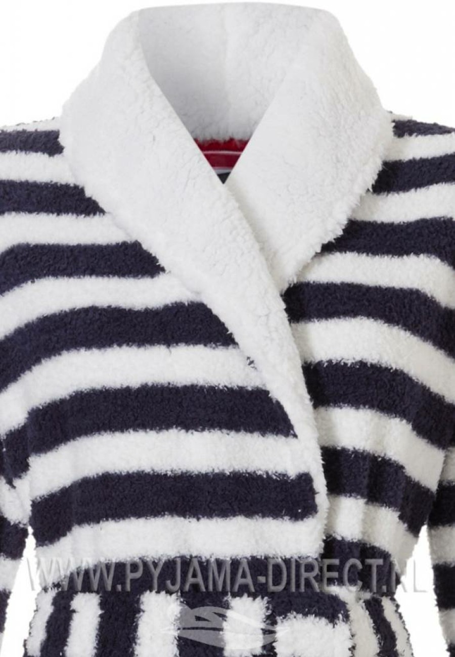 Pastunette Bathrobes | Pastunette Coral Fleece Morninggown 'Sailor Stripes'