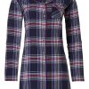 Rebelle Nightshirts | Rebelle Full Button Flannel Nightshirt 'Cool Trendy Checks'