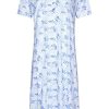 Pastunette Nightshirts | Pastunette Ladies Short Sleeve Organic Cotton Nightdress With Buttons 'Flowery Petals'