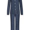 Pastunette Pyjamas | Pastunette Ladies Full Button Cotton-Flannel Pyjama 'Symmetrical Flower Petals'