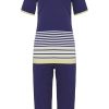 Pastunette Pyjamas | Pastunette Ladies Short Sleeve Pyjama Set 'Horizontal Eden Stripes'