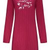 Pastunette Nightshirts | Pastunette Ladies Long Sleeve Cotton Nightdress 'Magic Fuchsia Flower Garden'