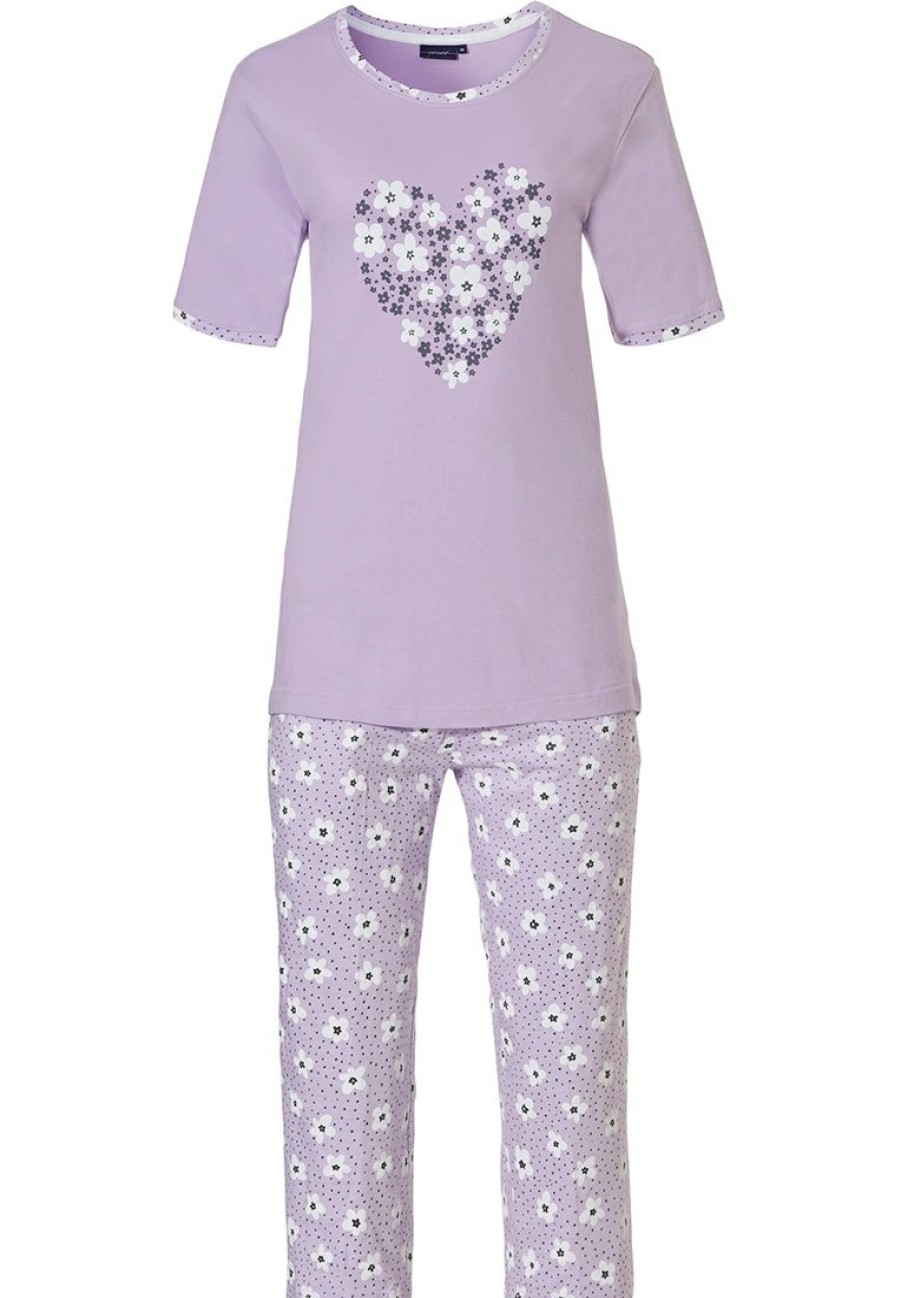 Pastunette Pyjamas | Pastunette Ladies Short Sleeve Cotton Pyjama Set 'Lovely Little Flowers & Dots '