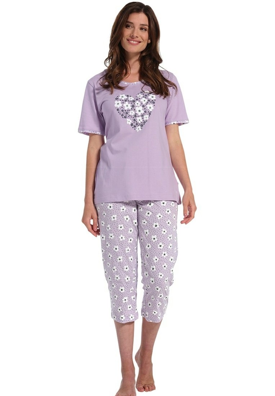 Pastunette Pyjamas | Pastunette Ladies Short Sleeve Cotton Pyjama Set 'Lovely Little Flowers & Dots '