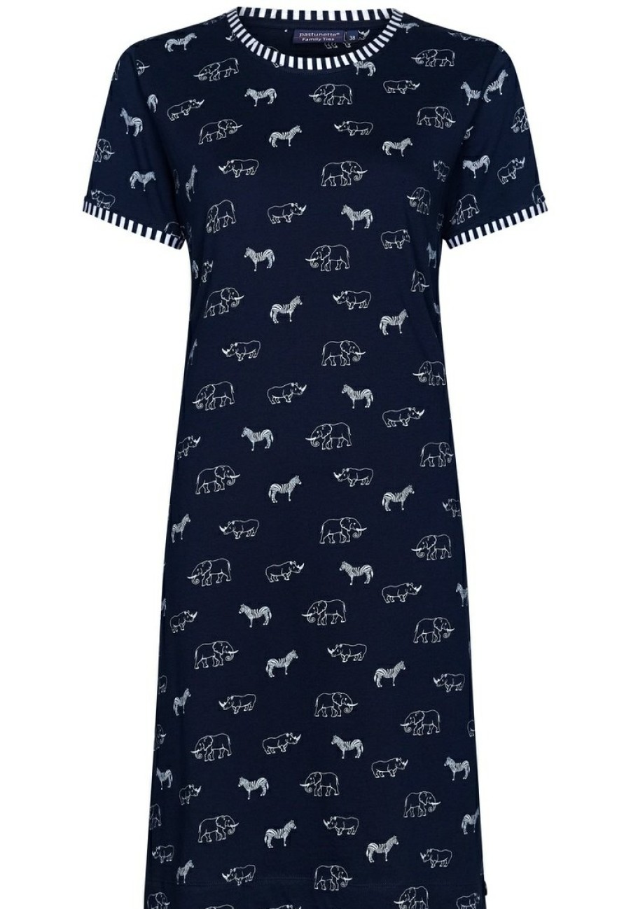 Rebelle Girls Nightshirts | Rebelle Girls Girls Short Sleeve Cotton Single Jersey Nightdress 'At The Zoo'