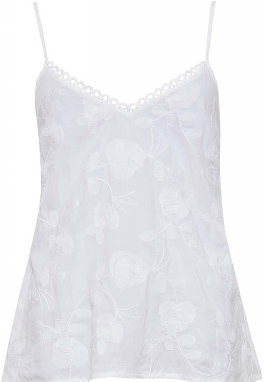 Cyberjammies Shorty Sets | Cyberjammies 'Embroidered Flowers', Pure White, Modal Woven Shorty Set With Adjustable Straps